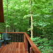 Brazilian Teak decking on a cabin in the woods